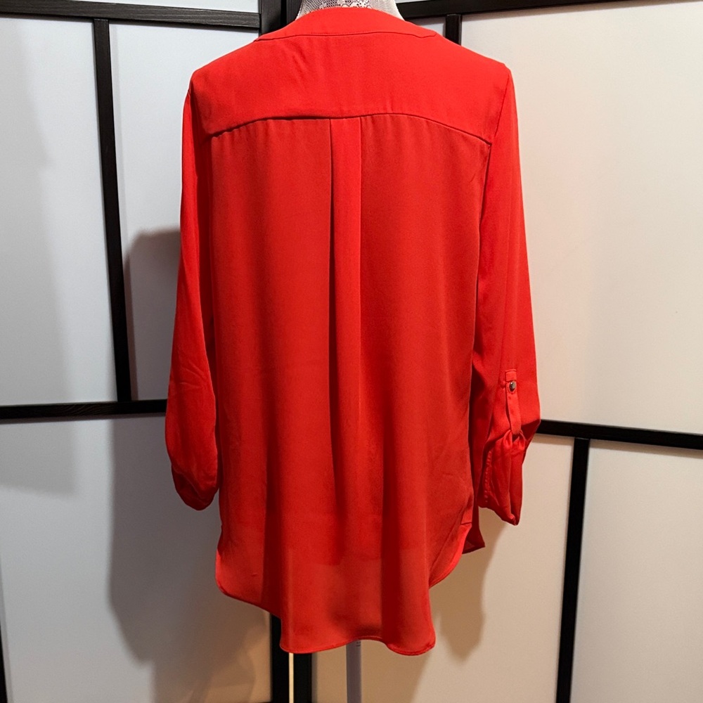 Apt. 9 Bold Red V-Neck Blouse - Color: Chery Tulip - Picture 2 of 5
